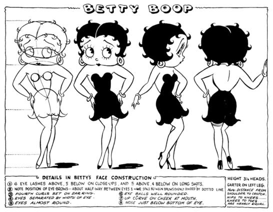 Betty Boop Model Sheet 546 x 425