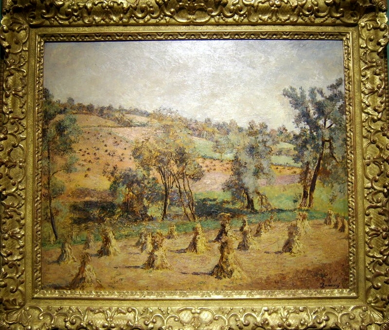 Impressionist Haystacks in Giverny by Edmund Quincy (painting & frame)